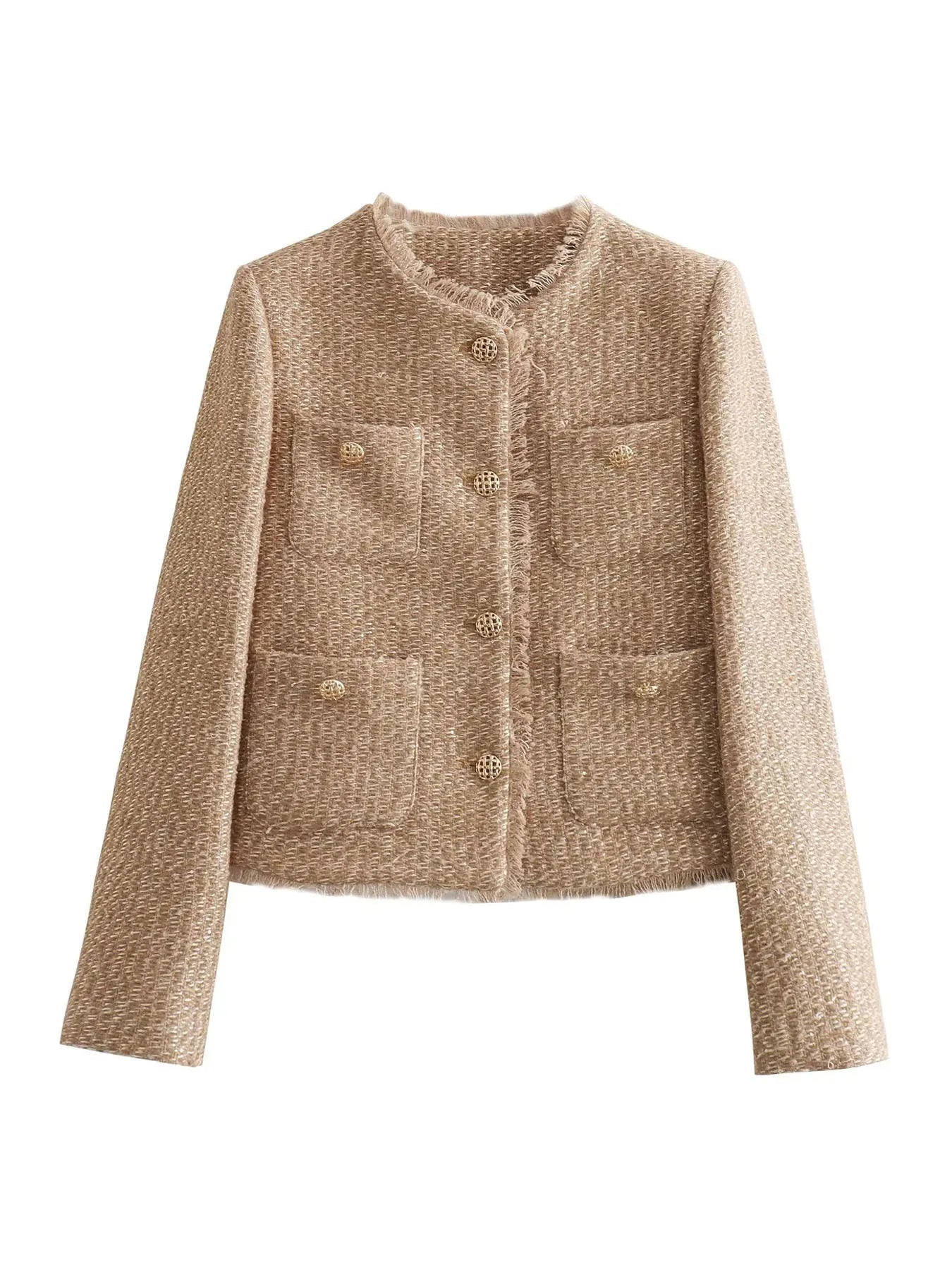 Veste Tweed Femme à Coupe Élégante
