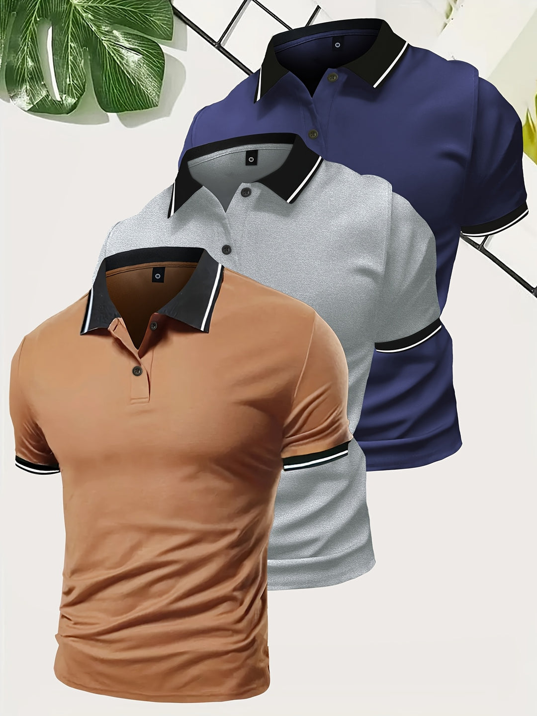 Lot de 3 Polos Homme – Respirants et Confortables